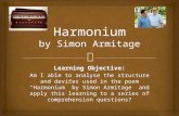 Simon Armitage - Harmonium