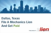 File a Mechanics Lien in Dallas County, Texas