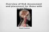 Risk assessment in those with brain injury