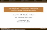 Strategies for Cooperation Emergence in Distributed Service Discovery
