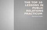 The Top 10  Lessons In Public Relations Practicum