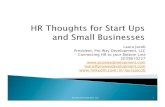 HR Thoughts For Start Ups And Small Businesses