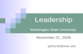 Wsu 08 10 November 2008 Seminar Leadership Is . . .