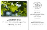 County Executive Presentation of the FY 2013 Advertised Budget Plan