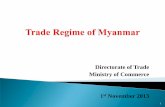 Trade regime of myanmar (thailand trade)