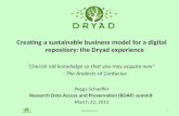 Creating a sustainable business model for a digital repository: the Dryad experience - Peggy Schaeffer - RDAP12