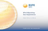 IPv4 Hijacking: Our Experience