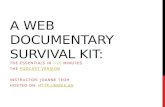 A Web Documentary Survival Kit: The Essentials (A Video Companion)