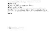 FCE Information for Candidates