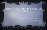 Experiences in english class