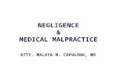 Negligence and Medical Malpractice