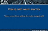 Coping with water scarcity - Water accounting: getting the water budget right