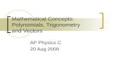 Ap Physics C Mathematical Concepts Vectors