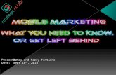 Mobile Marketing: What you need to know, or get left behind