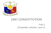 1987 Philippine Constitution - Art I and II