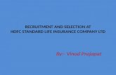 Recruitment and Selection at Hdfc
