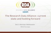 The research data alliance - current state and looking forward