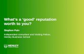 What’s a ‘good’ reputation worth to you? by Stephen Pain, Principal, The Age of Good