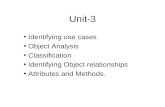 • Identifying Use Cases • Object Analysis • Classification •