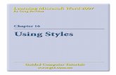 Learning Microsoft Word 2007 - Styles