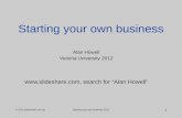 Starting your own business: a presentation for university students in Victoria, Australia