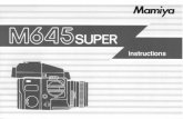 Mamiya M645 Super Instruction Manual