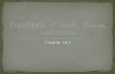 Chapter 18.3 : Equilibria of Acids, Bases, and Salts