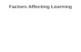 Factors Affecting Learning