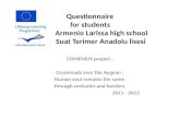 Questionnaire for students bilateral Comenius project