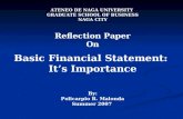 Presentation- Financial Statements