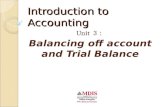 Balancing Off Account and Trial Balance L3
