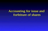 Issue Forfeiture of Shares
