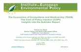 The Economics of Ecosystems and Biodiversity and The Cost of Policy Inaction prentation by Patrick ten Brink of IEEP at the EEB biodiversity seminar 9 June 2008