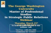 The George Washington University Strategic Public Relations Online March 25th Webinar