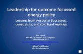 Leadership for outcome focussed energy policy