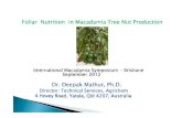 Nutrition and soil health to optimize production   foliar fertilizing in macadamia production dr deepak marthur