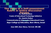 self-assessment rubric for evaluation of online discussion learning