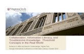 Collaboration, information literacy, and troublesome knowledge: Threshold concepts in the real world