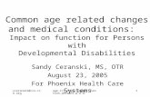 Aging and Function for People with Developmental Disabilities