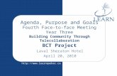 Agenda and Major Goals of BCT Project (April 20)