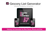 Grocery List Generator | App for iPod Touch, iPhone and iPad.