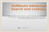 RefWorks Advanced Search And Lookups