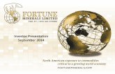 Fortune Minerals - September 2014 Investor Presentation