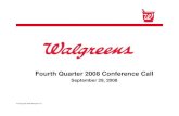 Walgreen Co. Fourth Quarter 2008 Earnings