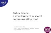 Policy Briefs:a development research communication tool
