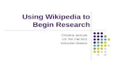 Library User Instruction - Wikipedia Presentation