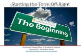 Start the term right :  September 2011