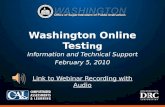 Washington Online Testing Information and Technical Support