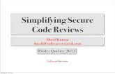 Simplified Security Code Review Process
