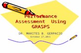 Performance assessment  using grasps